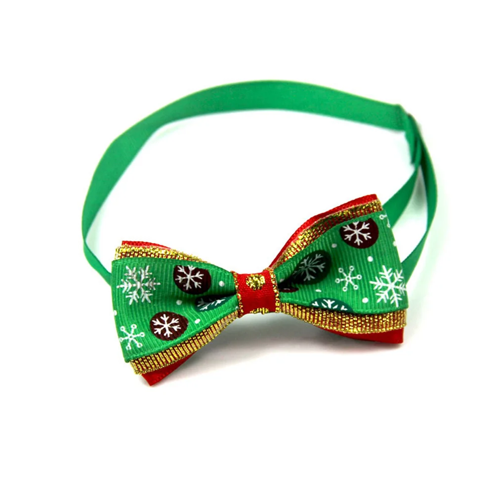 

20Pcs Christmas Themed Adjustable Pet Bow Tie Collar Bowknot Shape Necklace for Dog Cat Party Holiday Wedding Supplies