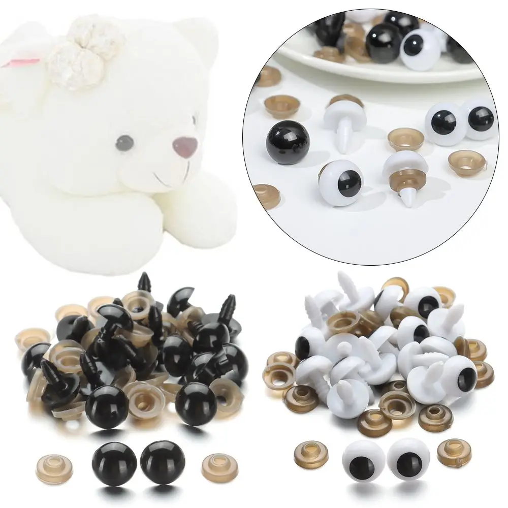 20pcs/10pairs 10/12/14/16/18/20mm DIY Accessories Doll Making Crafts Safety Animal Toy Plastic Eyes Eyeball