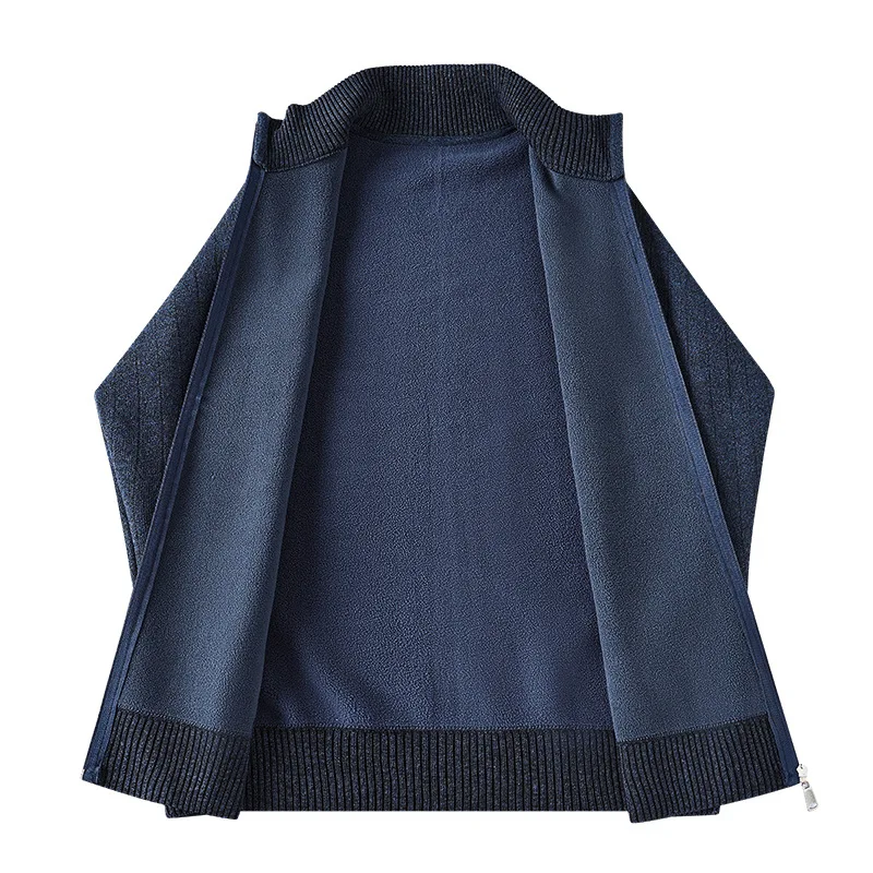 Men's Stand-up Collar Zipper Sweater Autumn Winter Knitted Casual Cardigan Top  Mens Coat  Sweater Men
