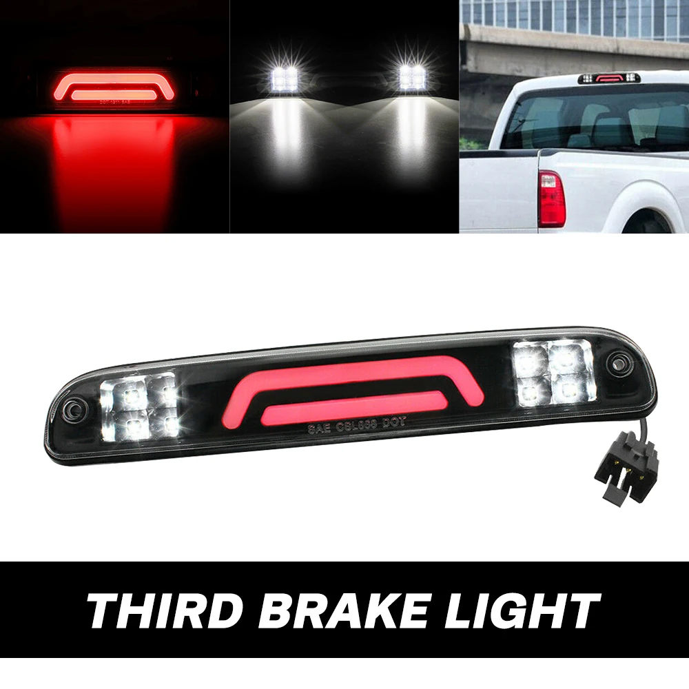 Third 3rd Brake Lights Smoked Red White LED For Ford F250 1999-2016 F350 F450 F550 Ranger Auto Cargo Stop Tail Rear Lamps 12V