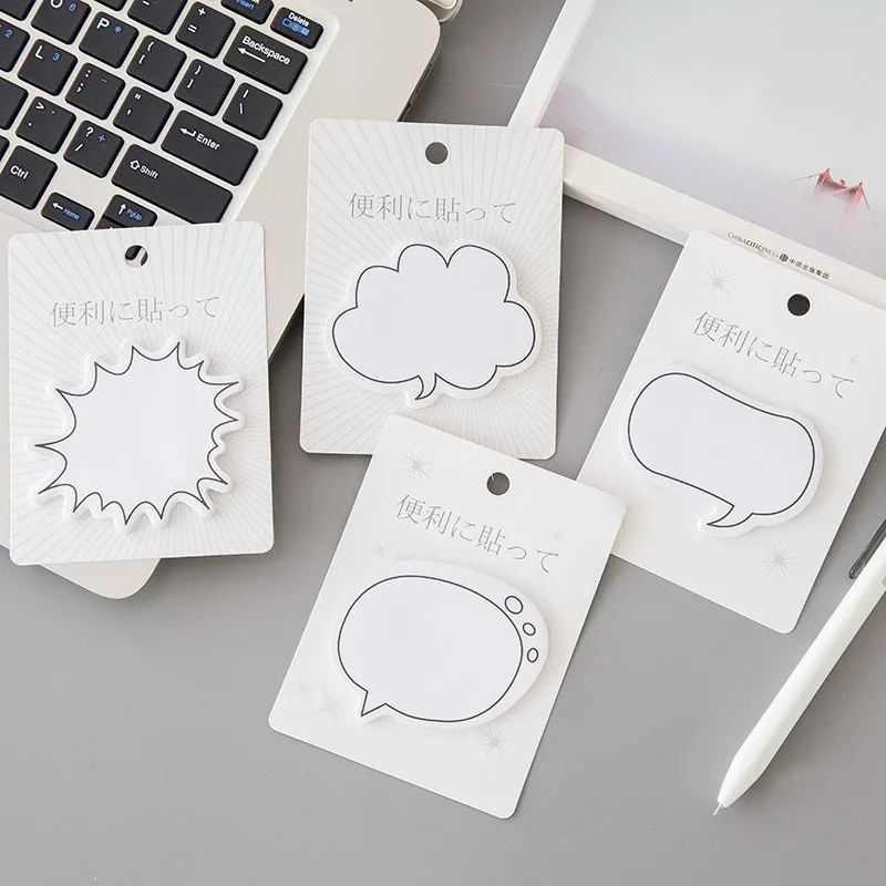 30 pcs Different dialogue shapes Sticky notes Self-Stick memo pads for Students Home office school