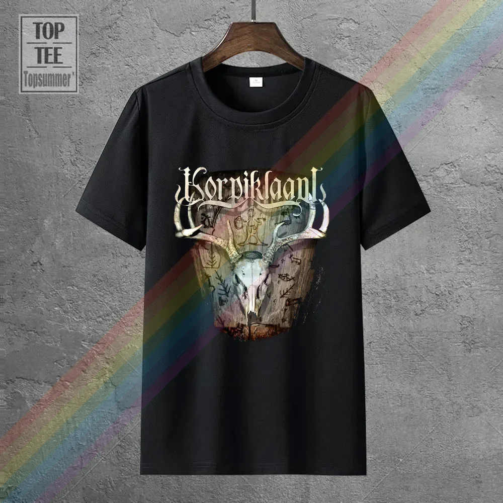 Korpiklaani T-Shirt Mens Folk Metal Band Shaman Duo Finntroll O Neck Loose Cotton Tops Casual Tee