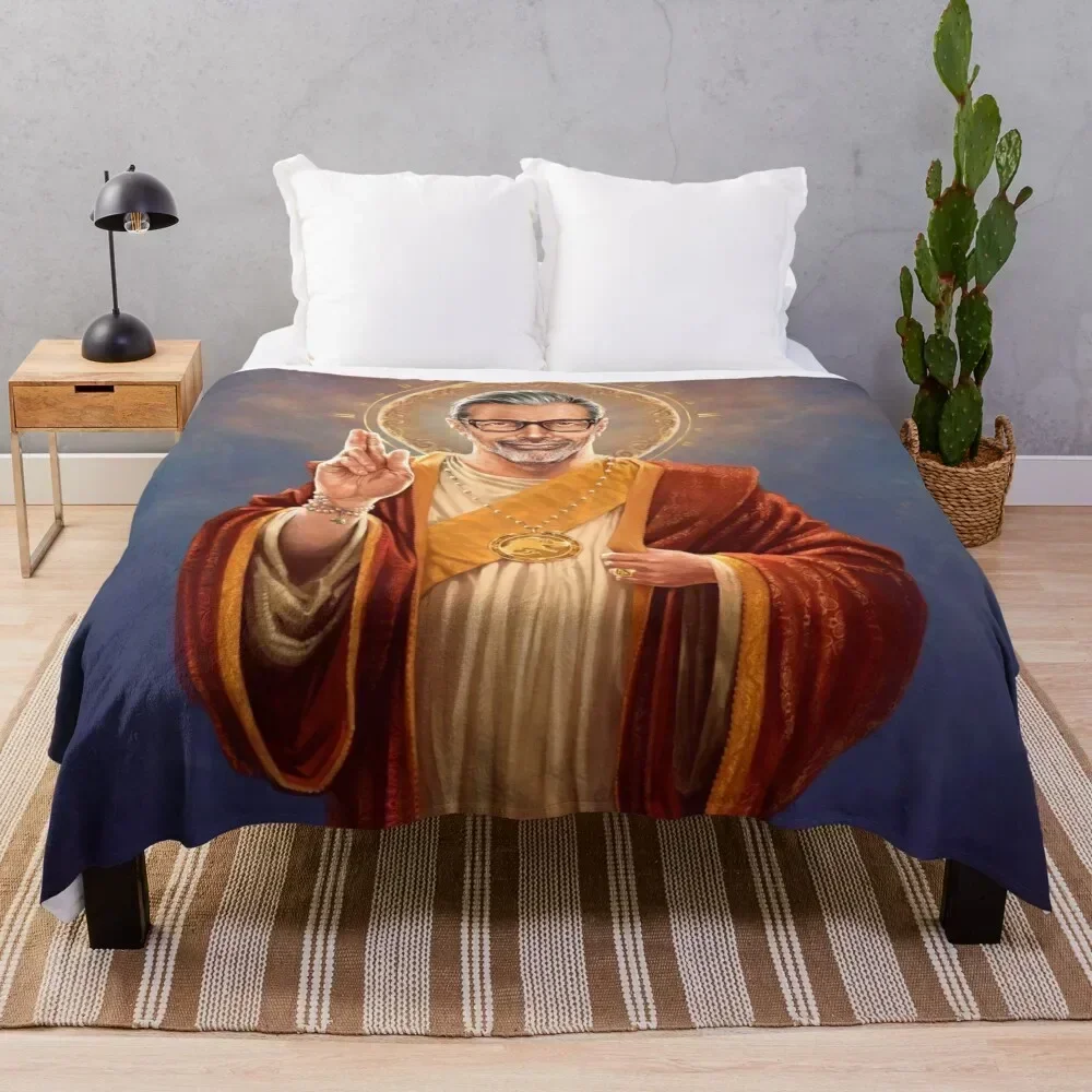 

Saint Jeff of Goldblum - Jeff Goldblum Original Religious Painting Throw Blanket Soft Warm Blanket Gift for Men Women Adults
