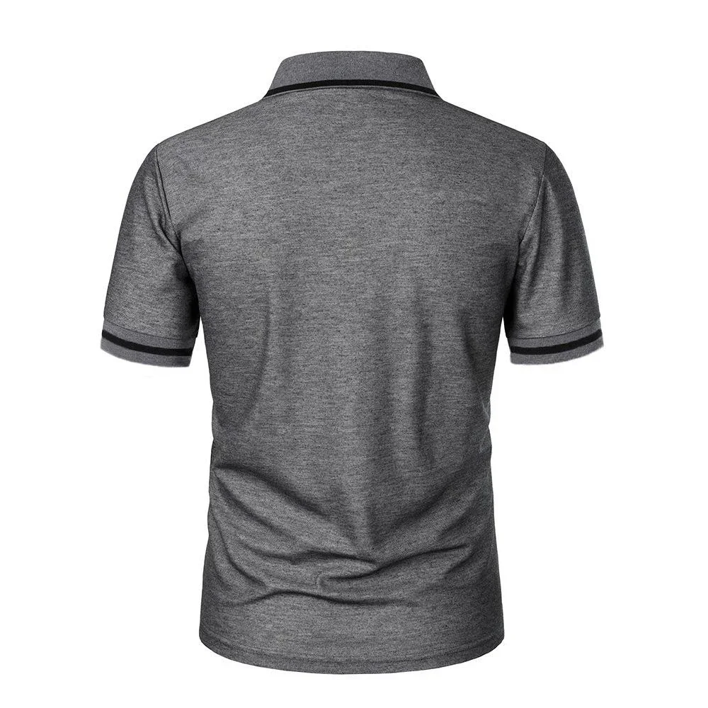 Herren Sommer Neues Modisches Kurzarm-Poloshirt, Lockeres Lässiges Poloshirt mit Tasche, Atmungsaktives Männer-Oberteil – Detail 10