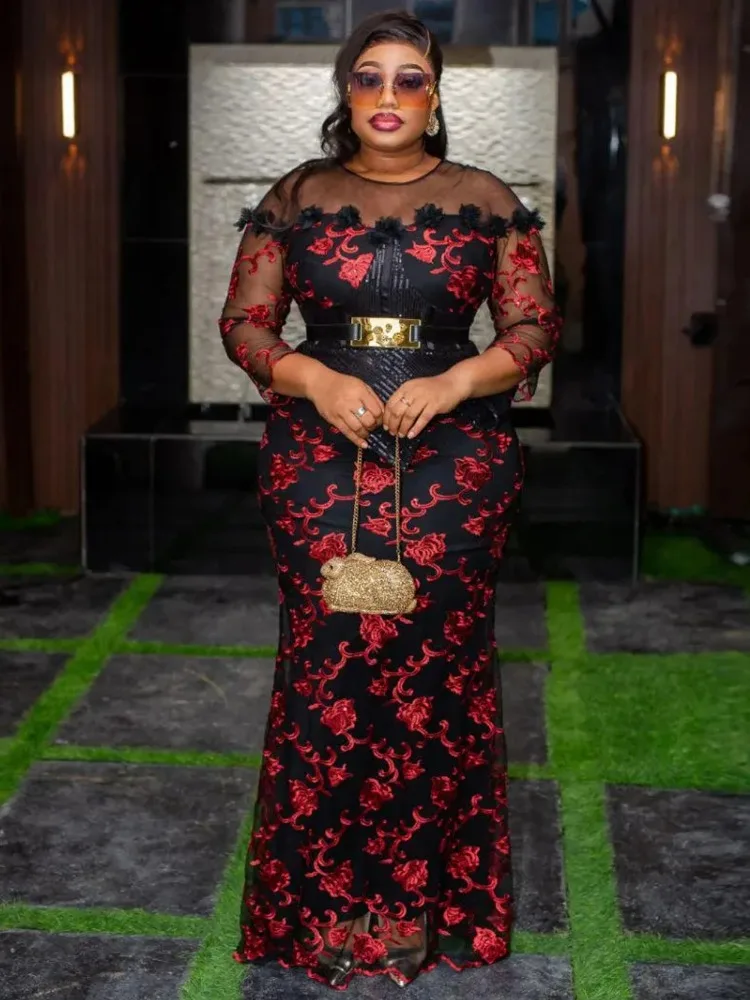 여성용 파티 이브닝 드레스, 다시키 스팽글 맥시 로브, 터키 아프리카 의류, 생일 파티, 프롬, 웨딩 가운, 여성용 롱 드레스