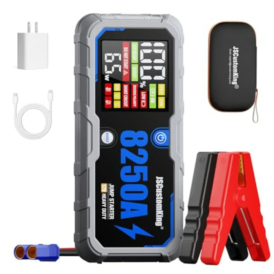 

8250A Jump Starter Battery Pack with PD-65W for All Gas or 10.0+L Diesel 12V Portable Car Jump Start with 4.01 inch HD Screen 2