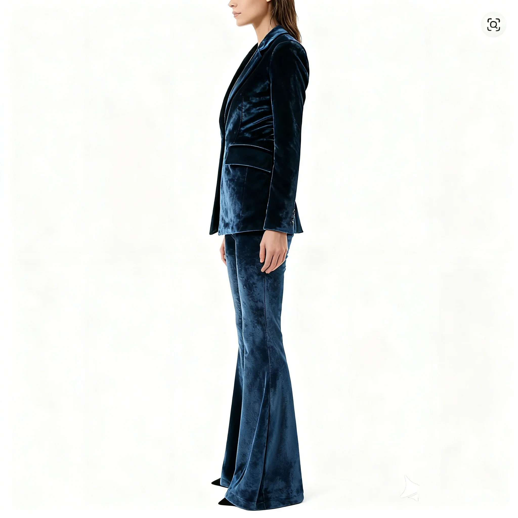 Tesco-chaqueta de terciopelo Burdeos para mujer, traje de manga larga a la moda, chaqueta de cuello a medida, trajes para mujer