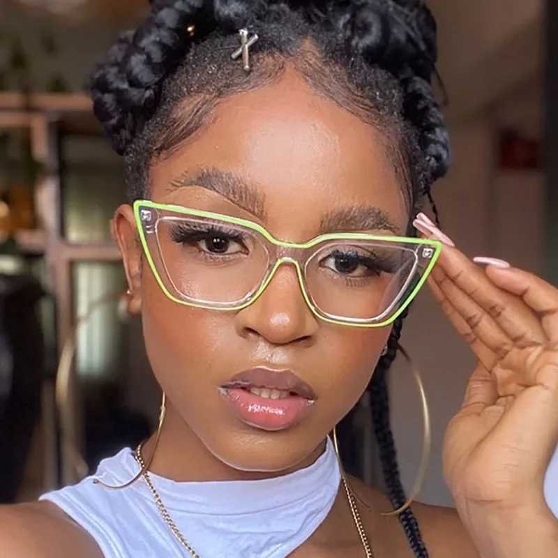 نظارات كمبيوتر شفافة جديدة مضادة للزرقاء، نظارات عين القطة تحجب النظارات البصرية، نظارات ركوب الدراجات والقيادة والصيد