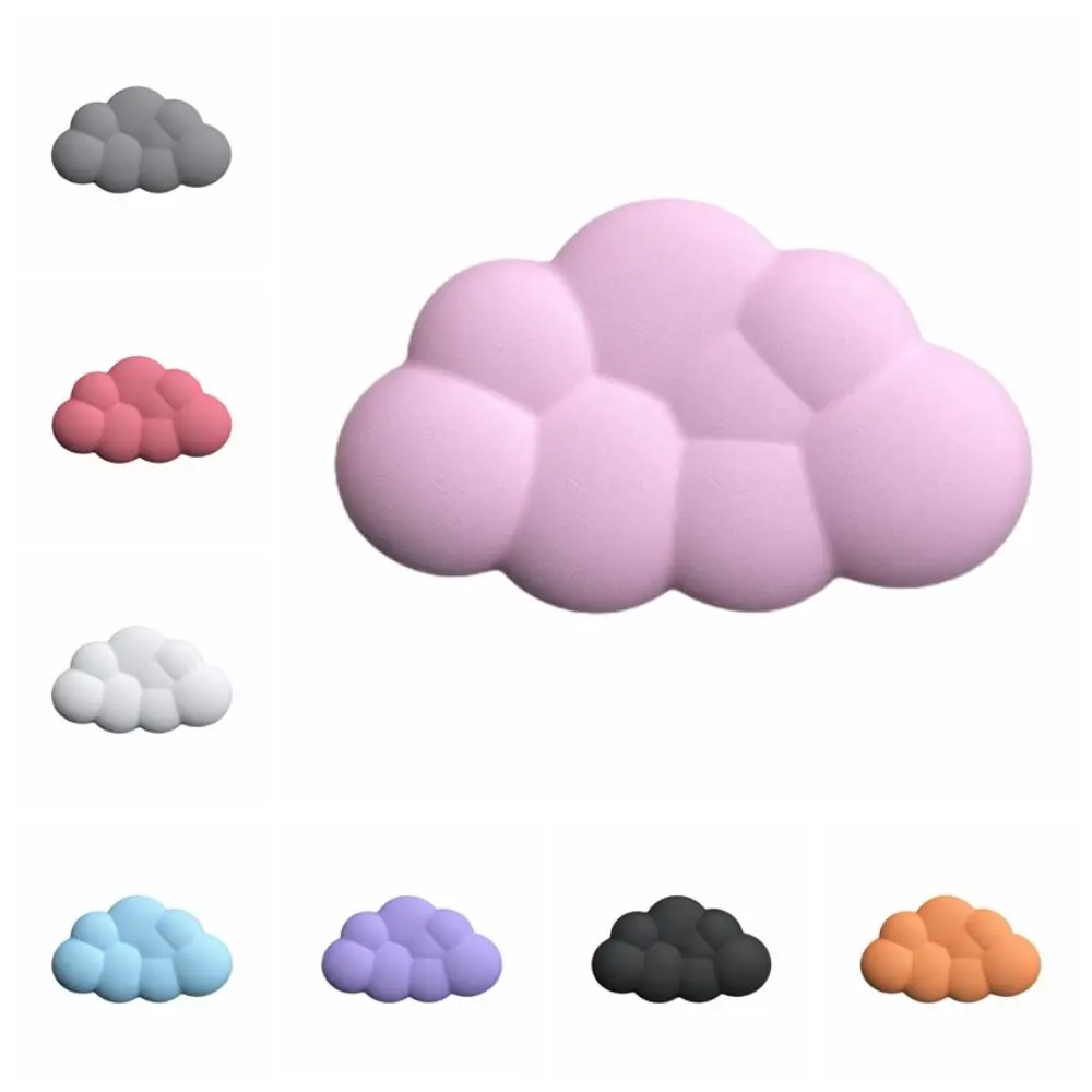 Bantalan Sandaran Tangan Keyboard Berbentuk Awan Bantalan Katun Memori Tahan Air Bantal Tangan 3D Penyangga Keyboard Nyaman Alat Mengetik