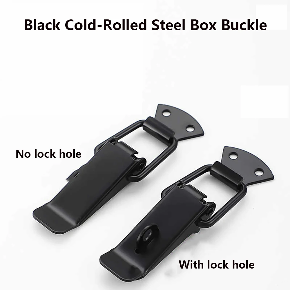 1-50PCS Black Cold-Rolled Steel Lock Buckle, Duckbill Shaped Lock Buckle, Aviation Box, Toolbox, Luggage Lock Buckle