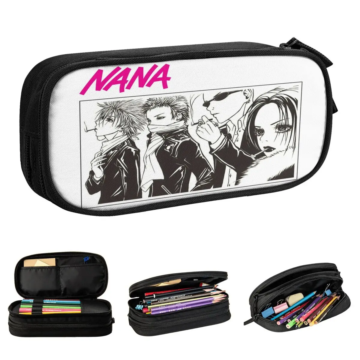 Osaki Nana Anime Pencil Case Shinichi Yasushi Kawaii Pencil Box Pen Holder for Student Large Storage Bag Students Stationery