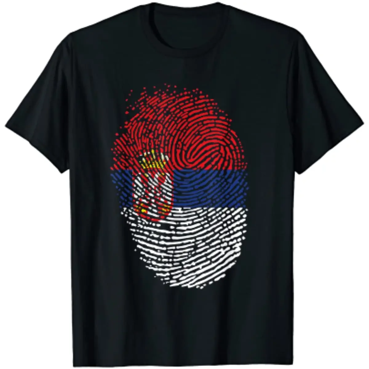 

Serbian Flag Fingerprint Patriotics Serbia T-Shirt 100% Cotton O-Neck Short Sleeve Summer Casual Mens T-shirt Size S-3XL