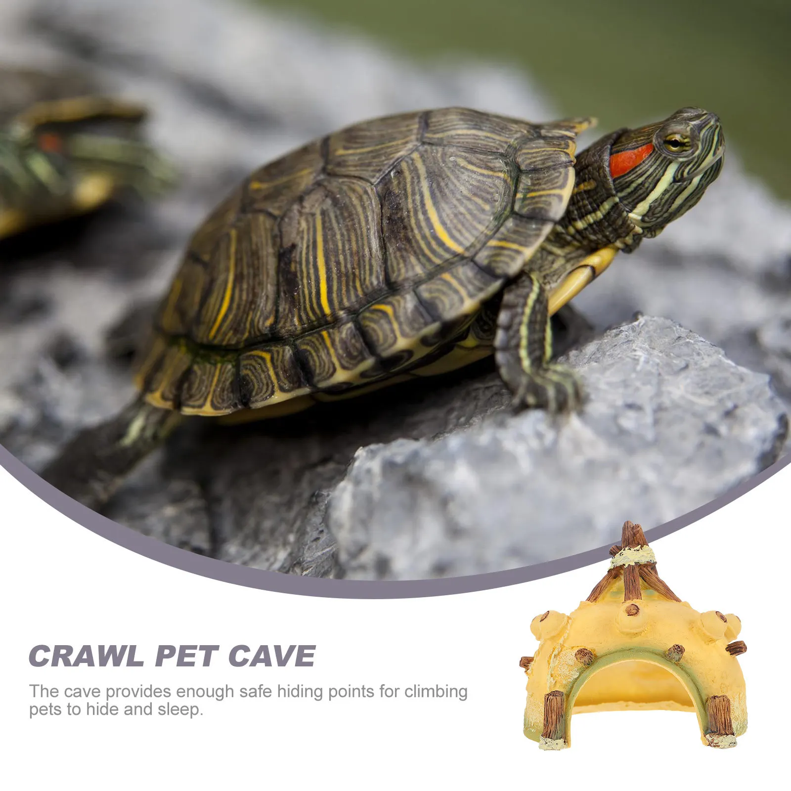 

Fish Tank Ornament Resin Reptile Hideout Lifelike Aquarium Decor for Shrimp Fish Pond Reptile Box Decoration