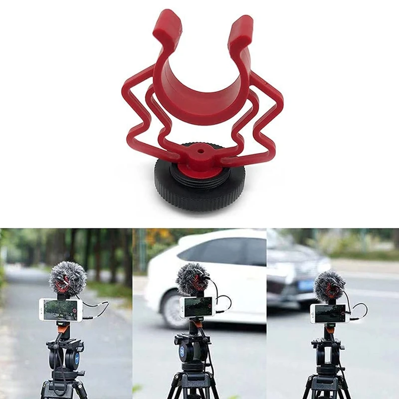 New 2PCS Universal Microphone Wavy Shock Mount Adapter Plastic Microphone Bracket Mount Replacement for Boya By-mm1