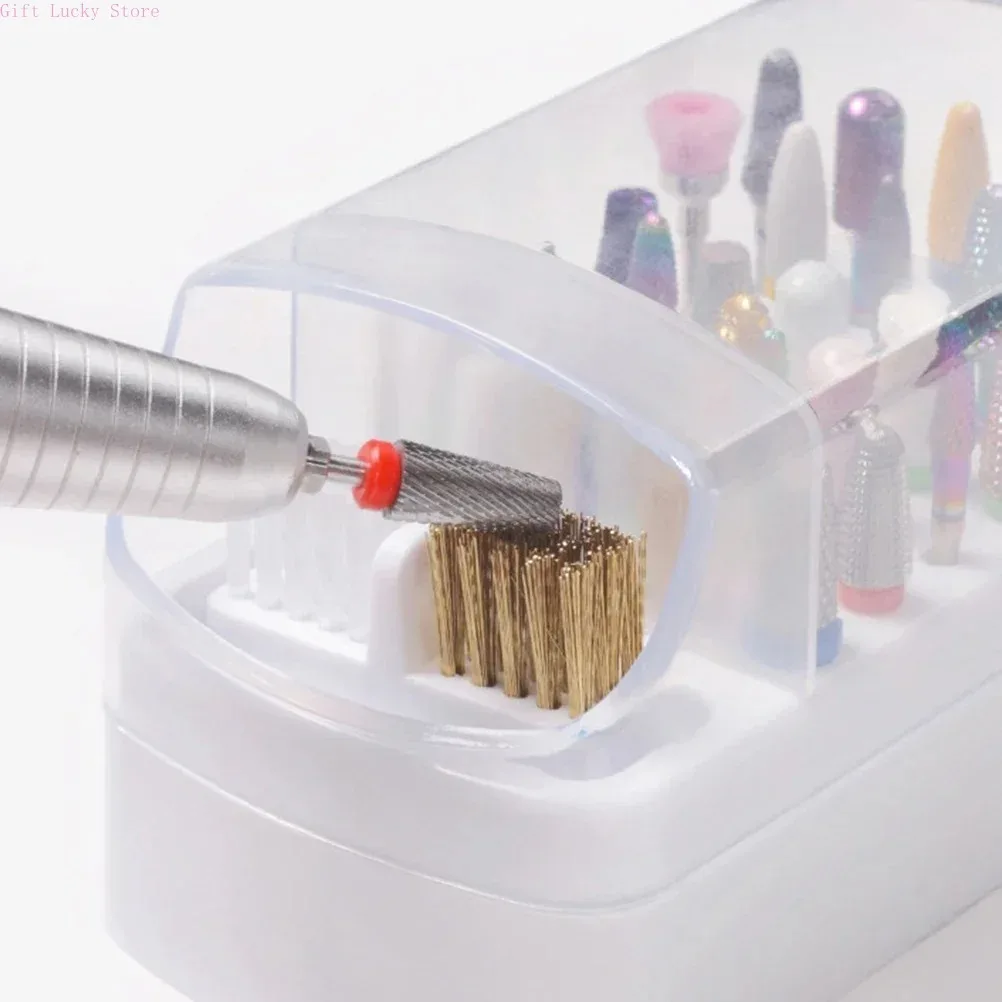 

Grinding Polish Head Bit Holder Display Nail Drill Bits Organizer Nail Stand Manicure Hot 30/48 Holes Nail Art Drill Storage Bo