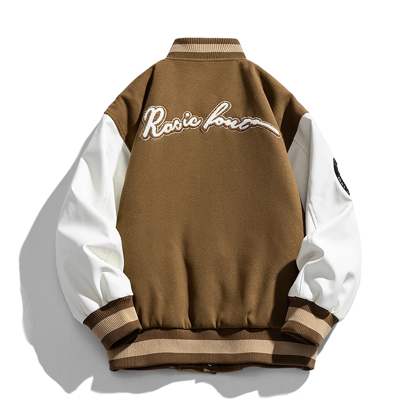 Mens Baseball Jacket High Fashion Stand Up Collar Printed Embroidery Design Down Jacket Streetwear Style Autumn Winter Jacket