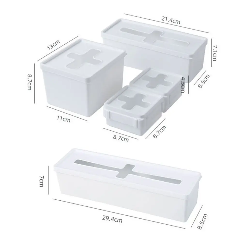 2PCS Plastic bag small item storage box Cross shaped debris sorting box with cover Disposable glove garbage bag organizer