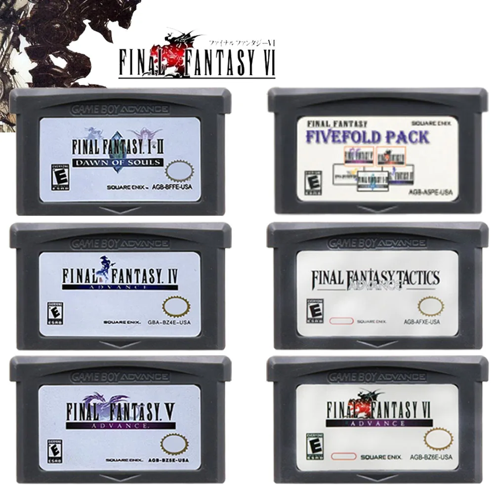 GBA Game Cartridge 32 Bit Video Game Console Card Final Fantasy Series Dawn of Souls Tactics Fivefold Pack for GBA/SP/DS