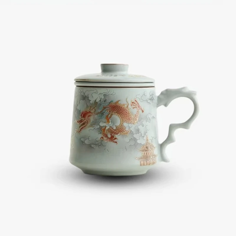 Kiln teacup tea separation ceramic home office tea cup for elders