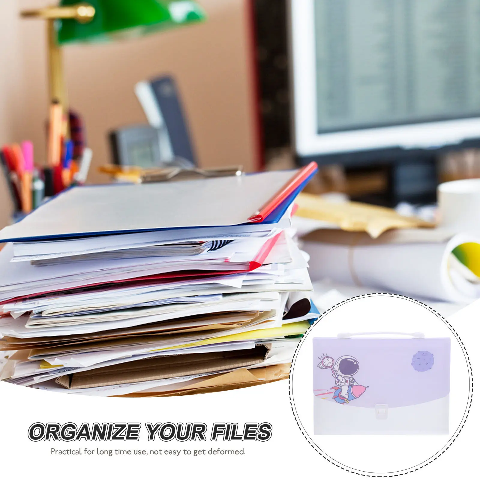 File Organizer Handheld Accordion Expandable Document Folder Portable Paper Storage Organizer for Office School Work