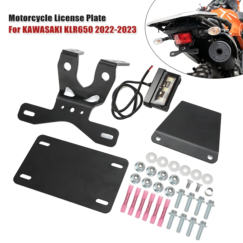 

For Kawasaki KLR650 2022 2023 Motorcycle License Plate Holder Rear Tail Tidy Fender Eliminator Registration Bracket KLR 650 Adv