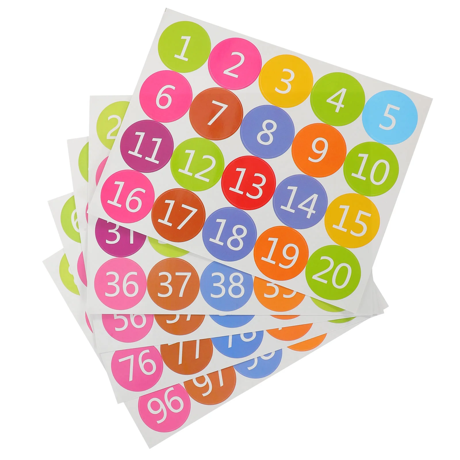 100 Pcs Sticker Universal Label Office Colored Dot Stickers Journal Paper Numbers for Mailbox Classification Labels
