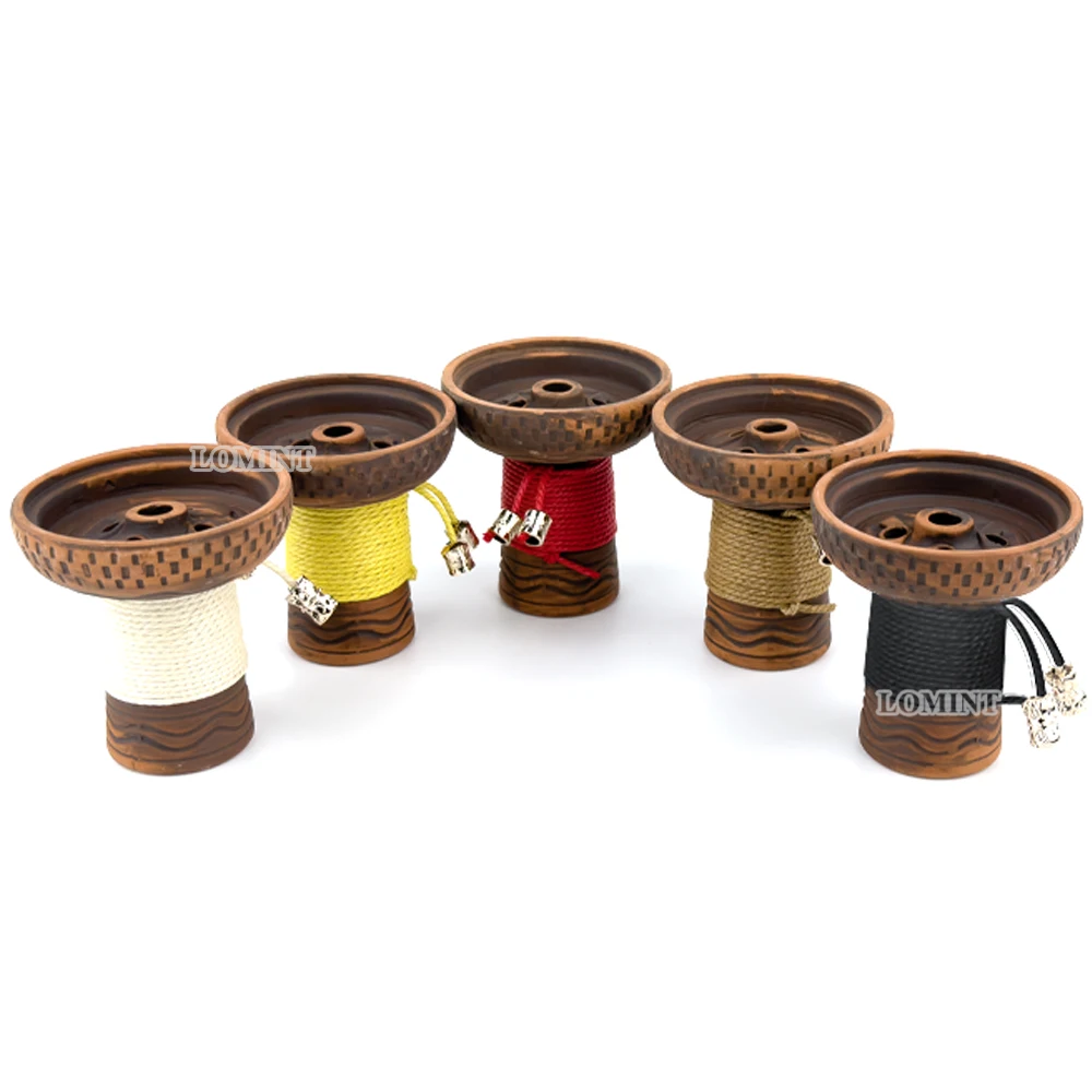 LOMINT New Clay Hookah Bowls Wrapped with Rope Design Large Size Shisha Tobacco Holder Chicha Accessories LM-B164