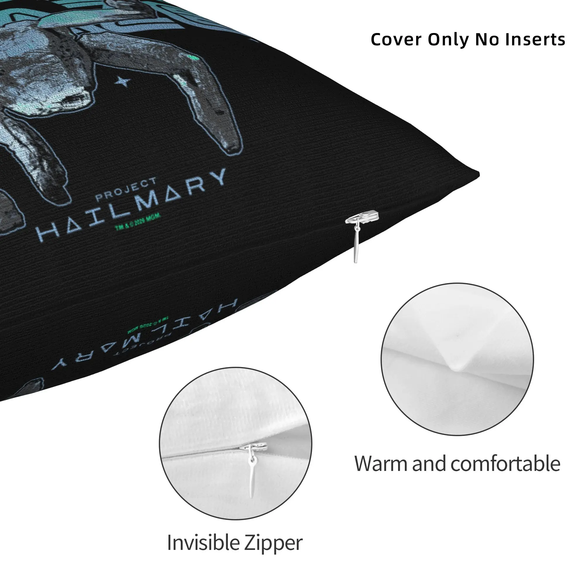 Project Hail Mary Amaze Eridani-Rocky Pillowcase Soft Polyester Cushion Cover Decorative Neon Portrai Throw Pillow Case Cover