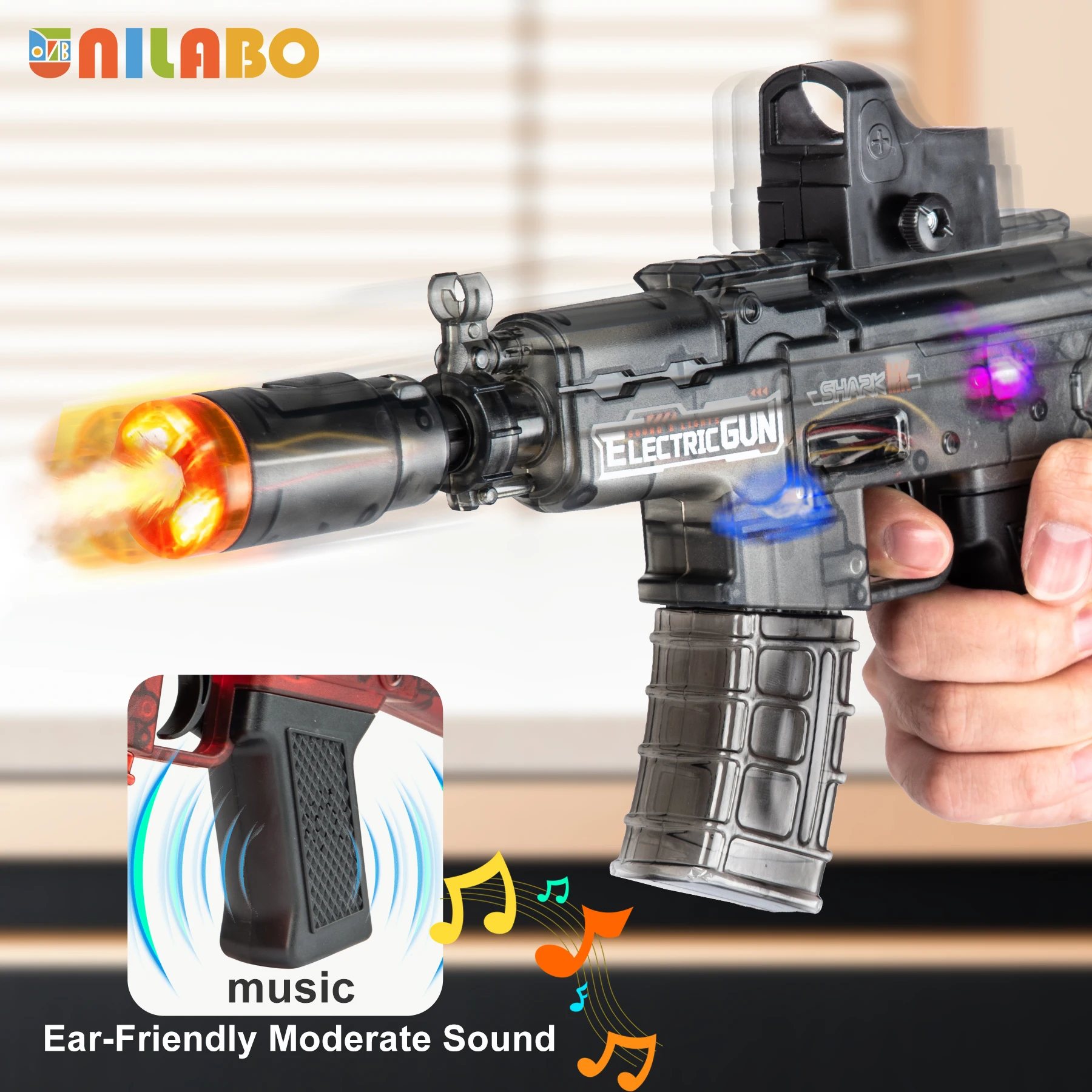 2025 Nueva pistola de juguete con luz de sonido eléctrica para niños, luces dinámicas, sonidos divertidos, seguros, duraderos, regalo de cumpleaños de Navidad de Halloween 3+