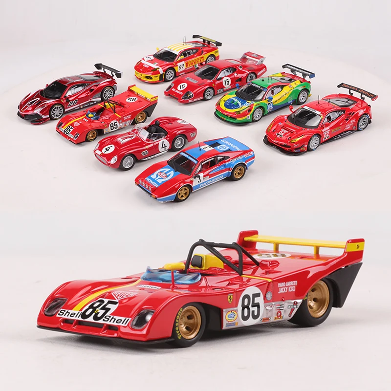 Burago-coche de carreras Ferrari 499p/296/488/458/F430 Le Mans, resistencia de 24 horas, modelo de aleación, 1:43