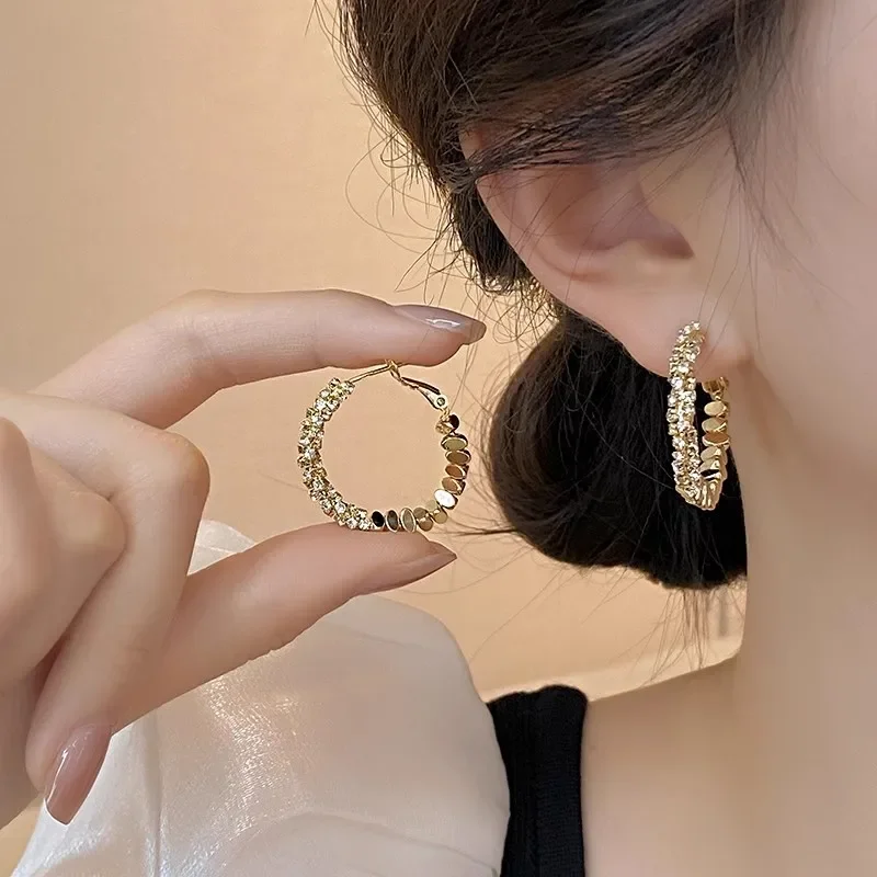 Exaggerated Unique Niche Light Luxury Design Hoop Earrings for Women Fashion Jewelry Accessories Wholesale Party Gifts
