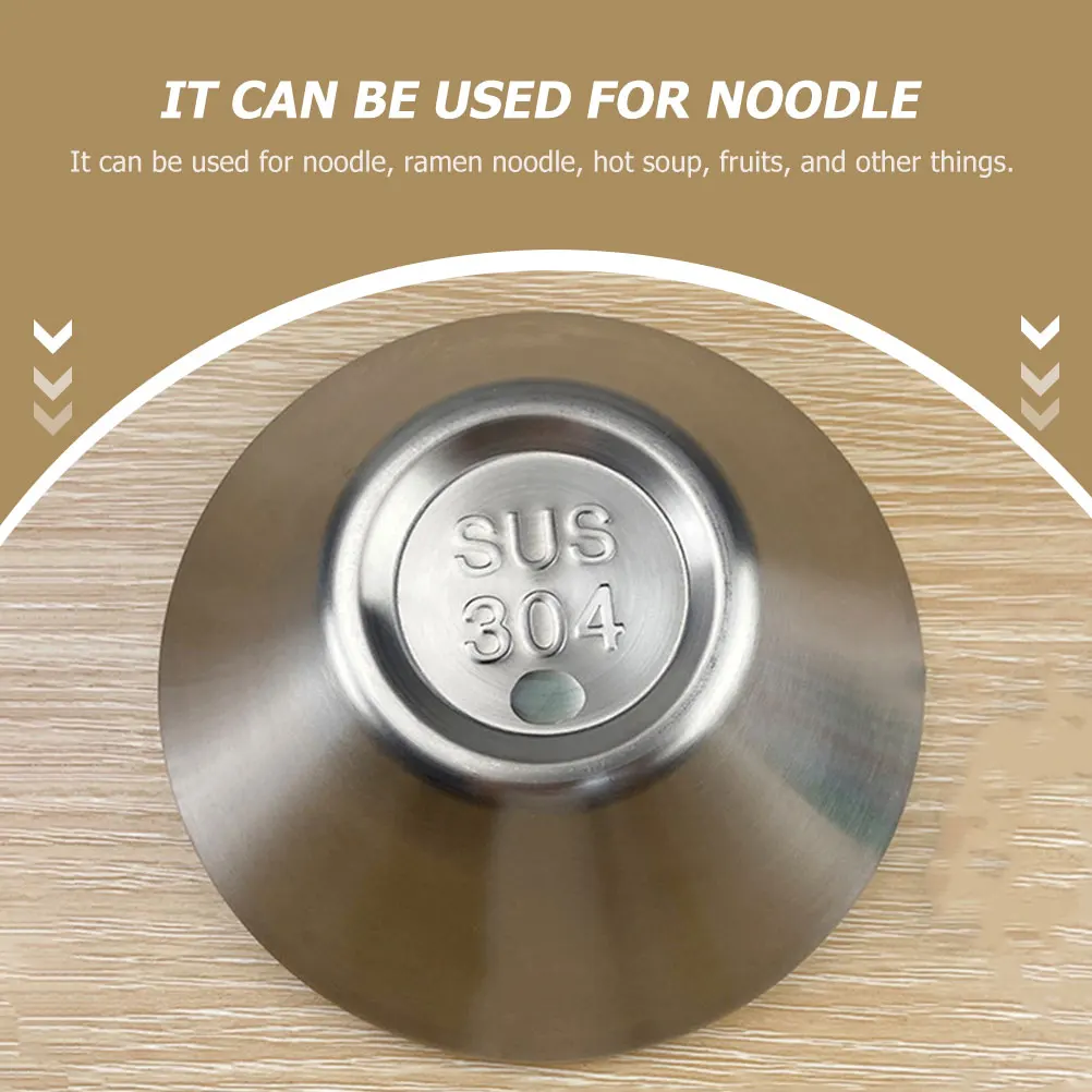 

Serving Double Layer Insulation Bowl Soup Pho Bowls Cold Noodle Ramen Stainless Steel Camping Toddler