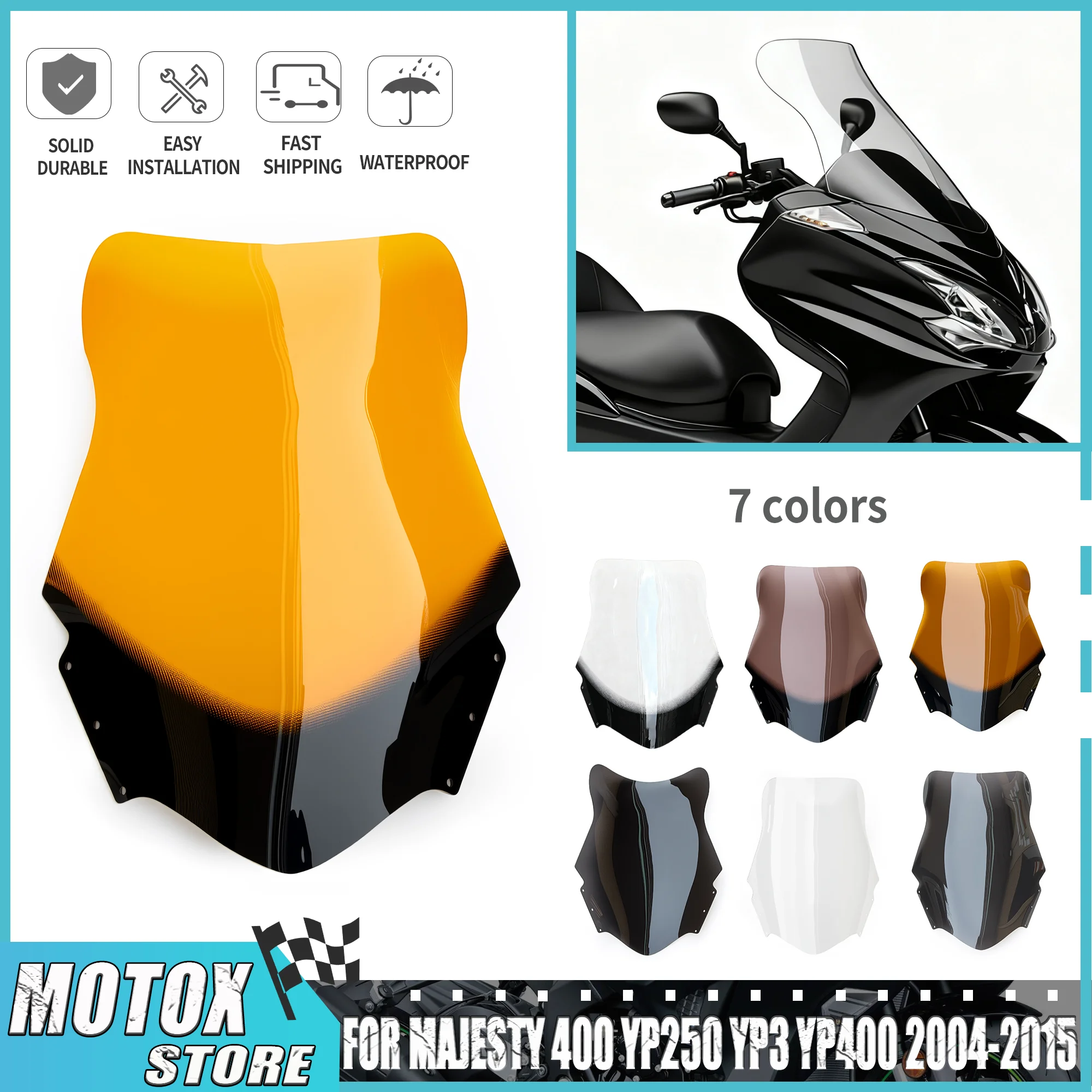 الزجاج الأمامي للدراجات النارية مناسب لياماها 2003 - 2015 YP250 الجلالة 400 YP3 YP400 الزجاج الأمامي 2004 2005 2006 2007 2008 شاشة الرياح