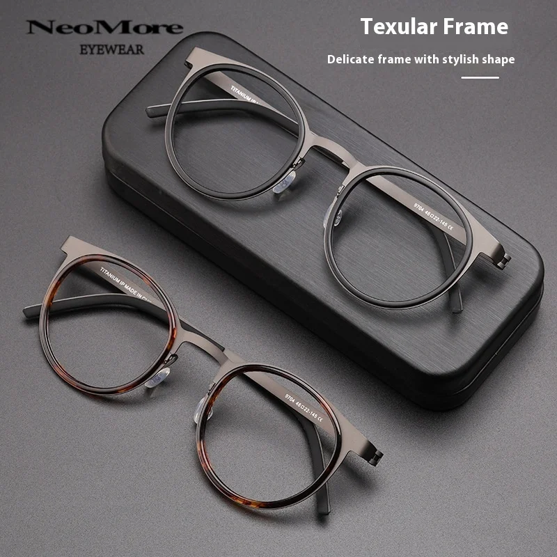 

Linde Unscrew Titanium Alloy Glasses Round Handmade Prescription Glasses Frame Male and Female Brand Ultra Light Optical Glasses