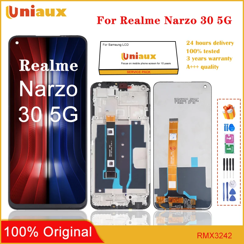 

Для Realme Narzo 30 5G мобильный телефон ЖК-экран в сборе сенсорный экран Замена ЖК-панели
