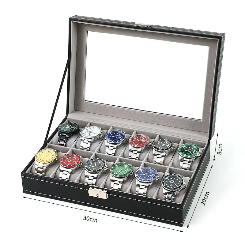 Watch Boxes 2/3/4/5/6/8/10/12 Girds Cases Storage Boxes Watch Organizer Case PU Leather Watch Display Jewelry Box For Best Gifts