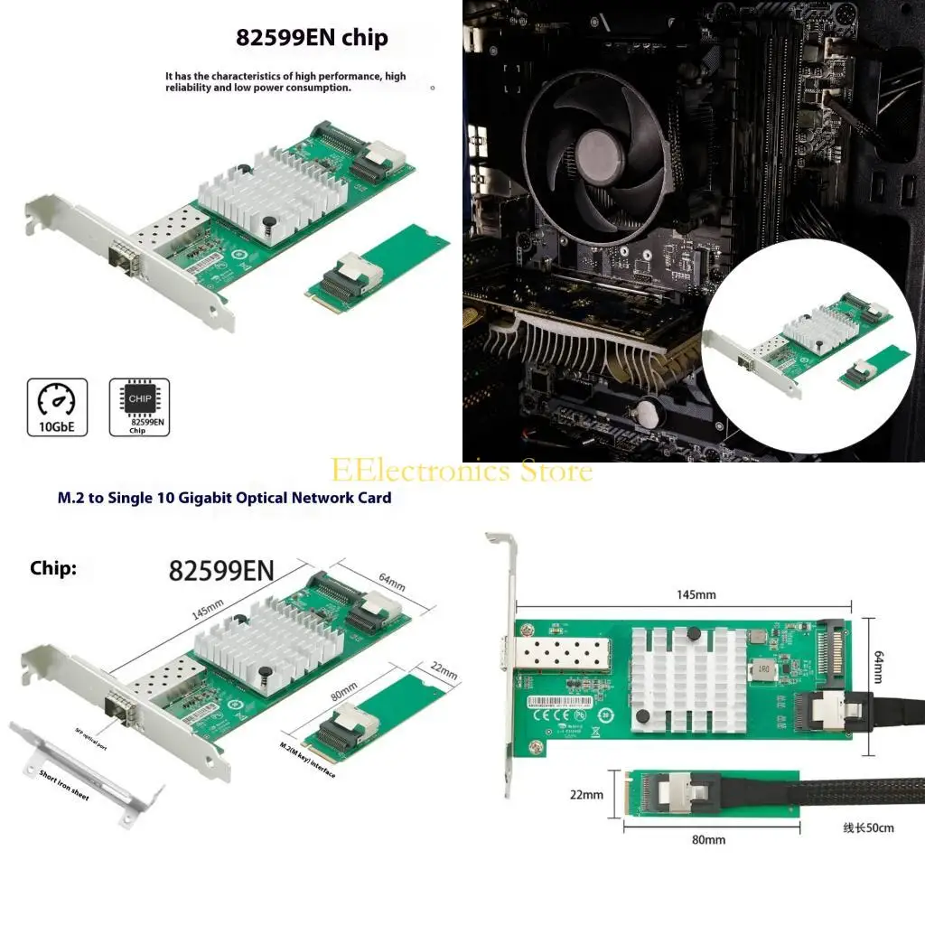 B03C 10G SFP+ M.2 Ethernet Card Adapter for Fast Speed Computings Networking Storage Future Proof