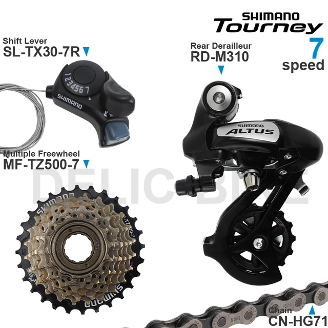 Shimano Tourney 3x6 3x7 Speed Groupset Include Tx30 Shifters M310 Rear Derailleur Mf tz500 Cassette Sprocket Kmc Z7 Chain Bicycle Derailleur