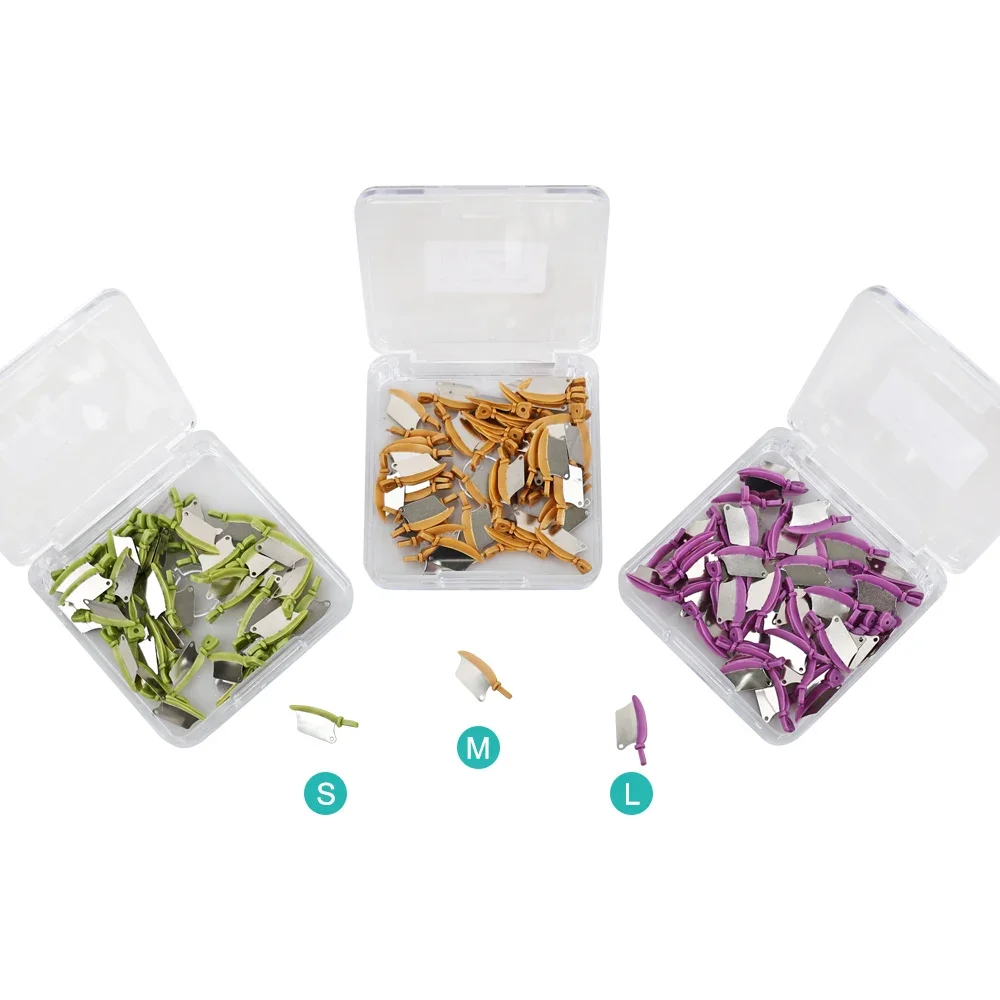 

50Pcs Dental Prime Teeth Interproximal Plastic Wedge Guard with Metal Protection S/M/L Steel Matrix Odontologia Dentist Material