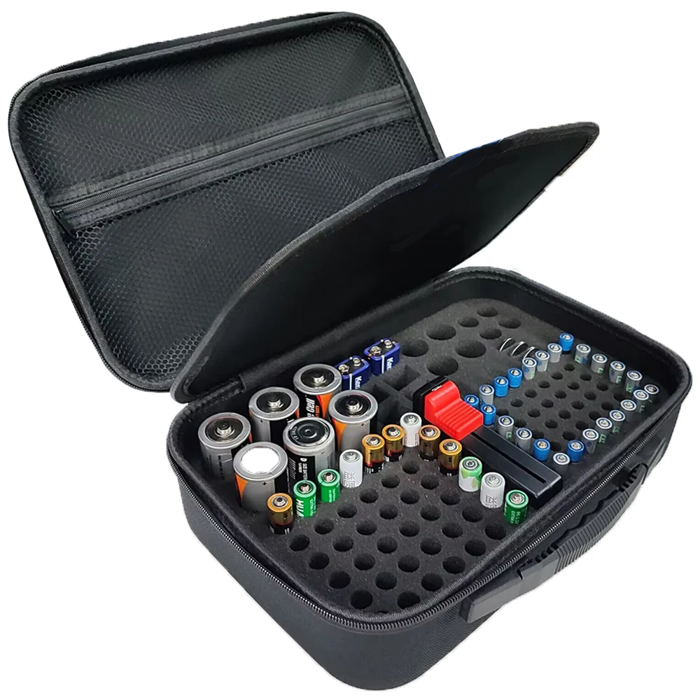 Battery Tool Case for AA AAA 9V C D Lithium Button Batteries Weterproof EVA Storage Bag For Home Organizer Holder Box Garage Bag