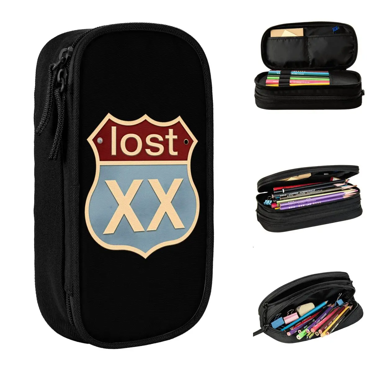 أمريكانا المفقودة     حافظات أقلام رصاص من MGK، صندوق أقلام للفتيات والأولاد، حقائب ذات سعة كبيرة، هدايا مدرسية للطلاب، أدوات مكتبية