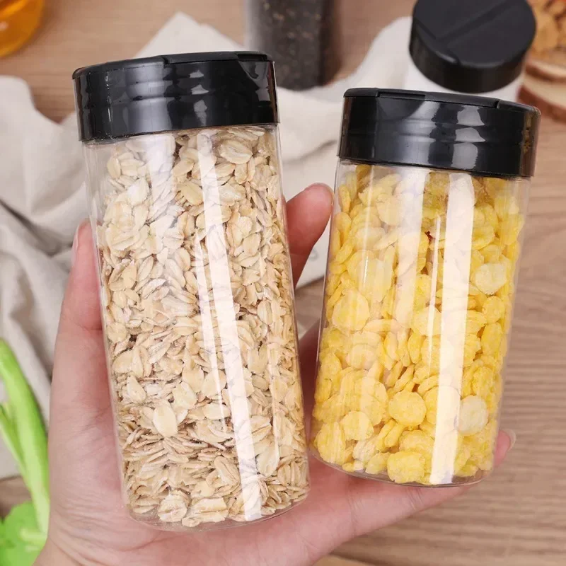 10/1PCS Clear Plastic Spice Bottles Jar with Shaker Lids Reusable Seasoning Containers Kitchen Storing Spice Powder Salt Bottle