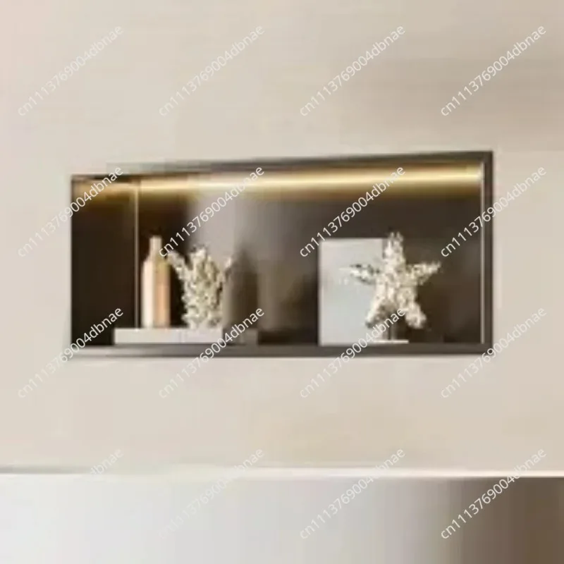 Horizontal Stainless Steel Wall Niche Cabinet  Embedded Storage Shelf with Light  Durable Bathroom Organizer for Small Space