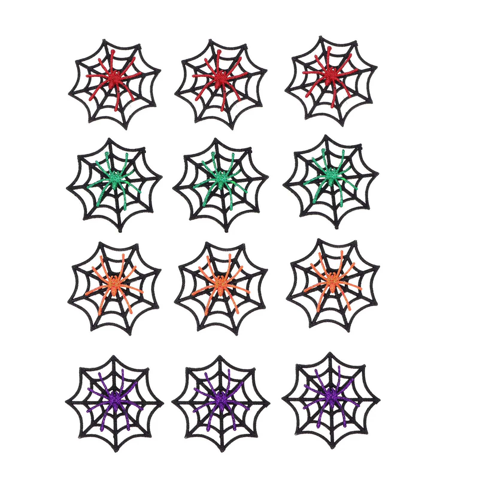 12pcs Realistic Fake Spiders with Decorative Webs – Novelty Photo Props for Halloween, Garden & Party Decor