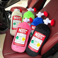 Creative Car Neck Pillow Car Headrest for Driver Front Passenger Seat NOS Bottle Pillow Car Decor Headrest Cushion Plush Pillow