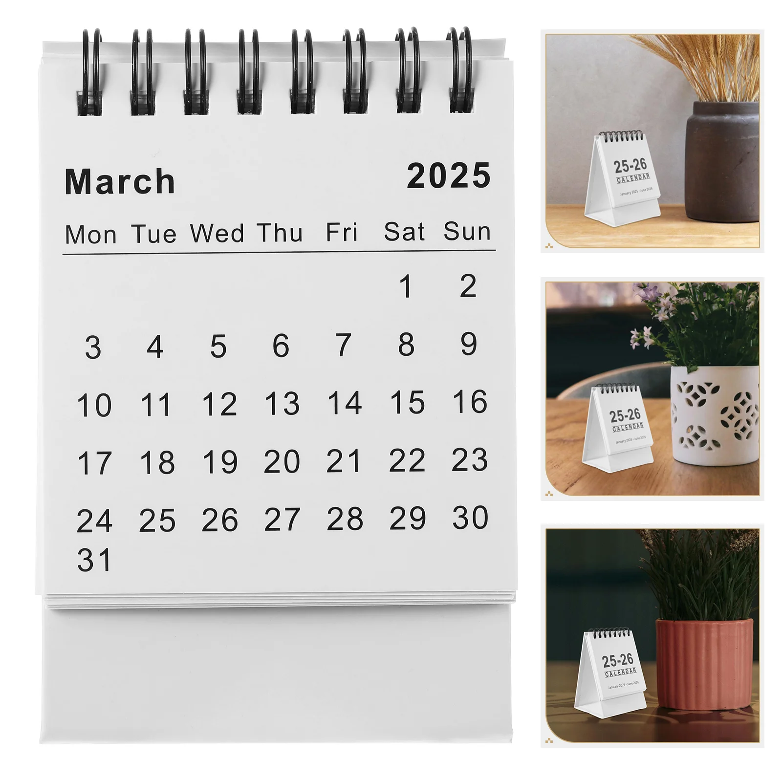 2025 -2026 Mini Desk Calendar Standing Flip Planner Calender for Calendars Paper Pad