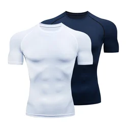 Men Running Compression T-shirt Short Sleeve Sport Tees Gym Fitness Sweatshirt Male Jogging Tracksuit Homme Athletic Shirt Tops