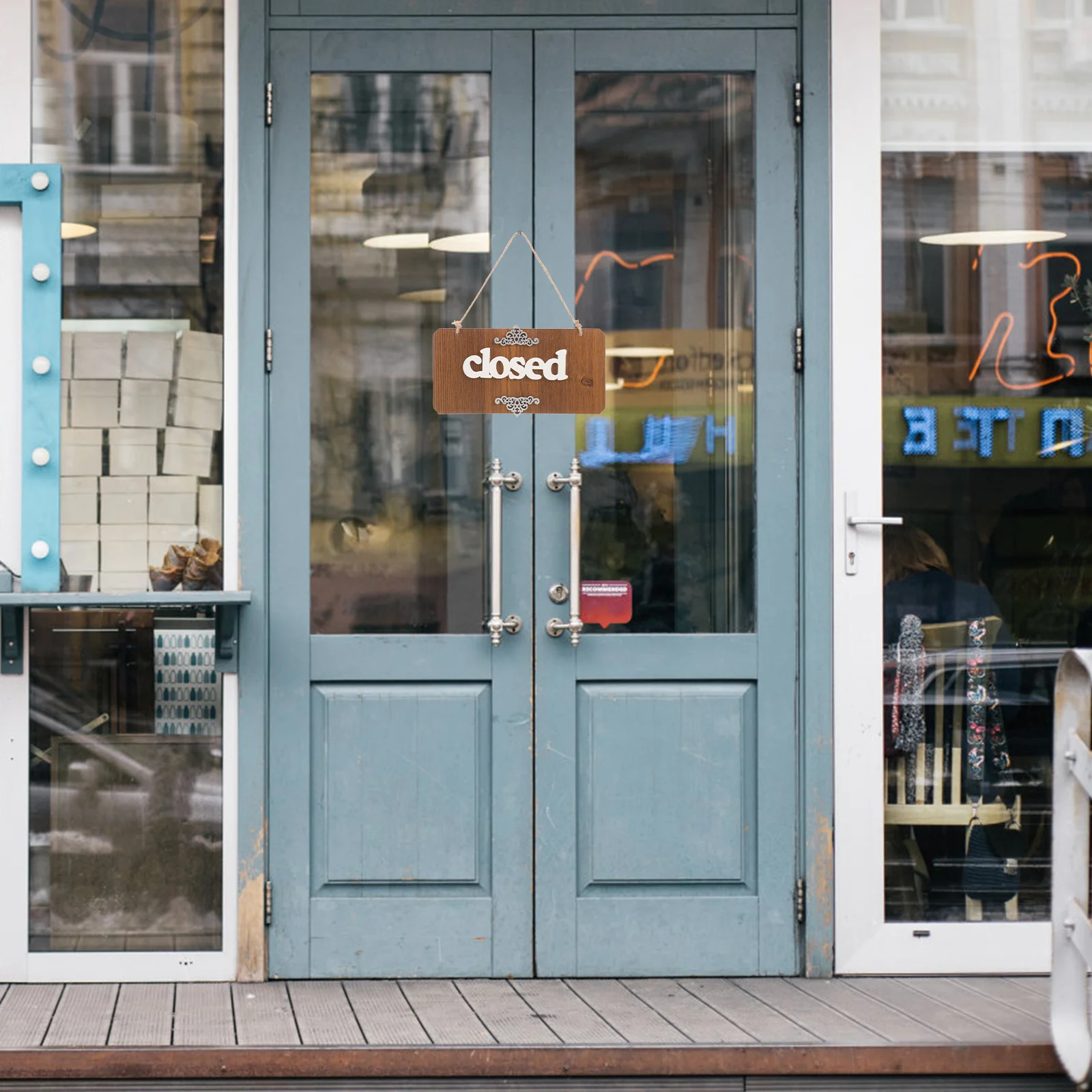 

Wooden Double Sided Open Closed Sign Hanging Door Pendant Decor Vintage Style Wooden Door Sign Hanging