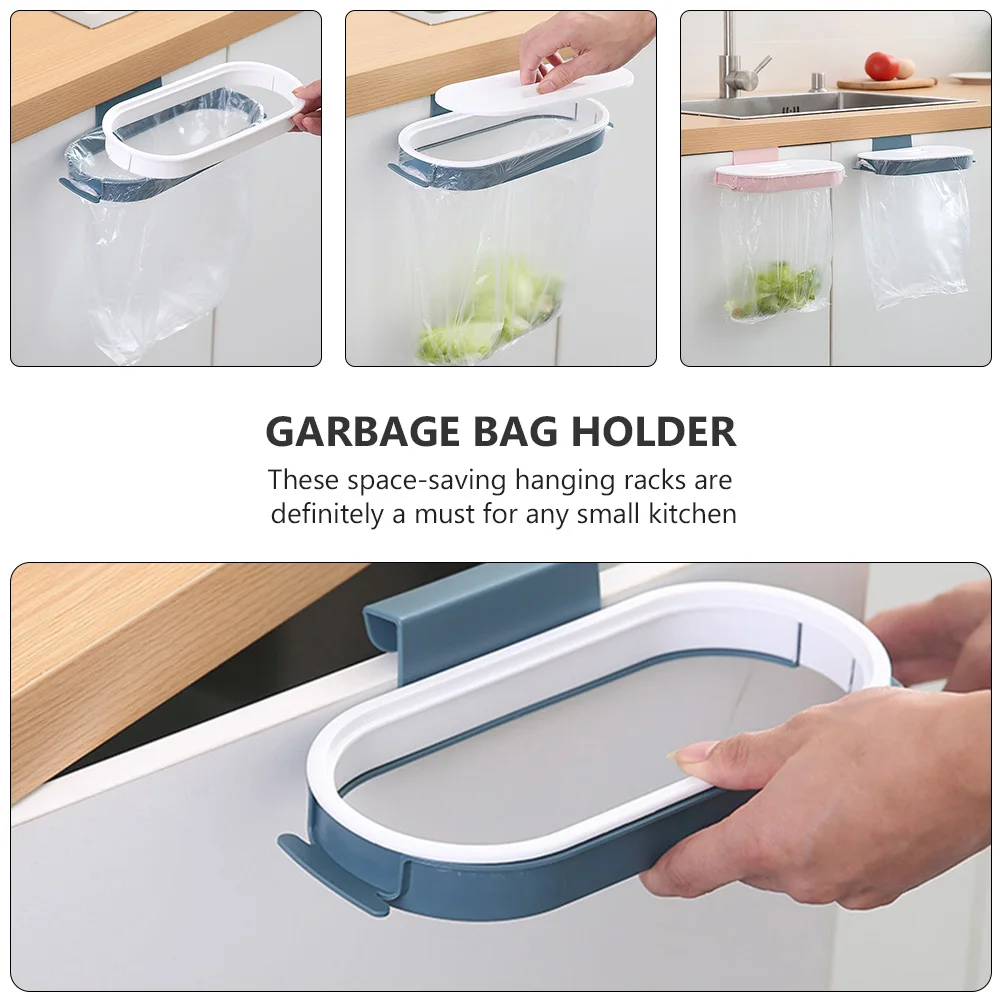 

2pcs Garbage Bag Holder Holder Kitchen Trash Storage Rack Hanging PP Bin Bag Bracket Bin Stand Counter Bracket