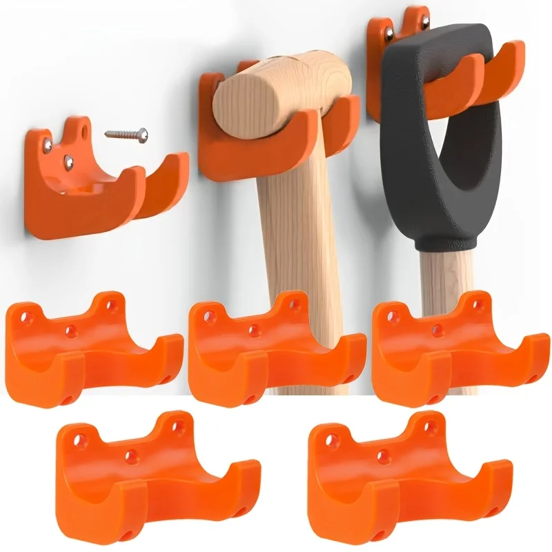 5Pcs 35mm Wall Mount Tool Hooks Plastic Storage Rack For Long Handle Garden Cleaning Tools Shed Garage Screws Not Included image 2